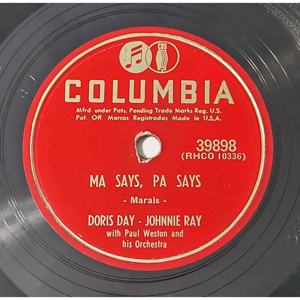 Doris Day Johnnie Ray 78 RPM Ma Says Pa Says / A Full Time Job 1953 E